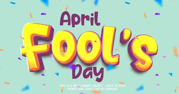 April fools day tekst effect 3d stijl