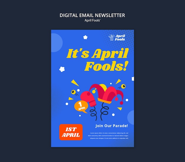 PSD april fools template design