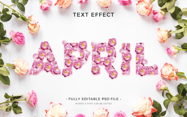 PSD april text effect