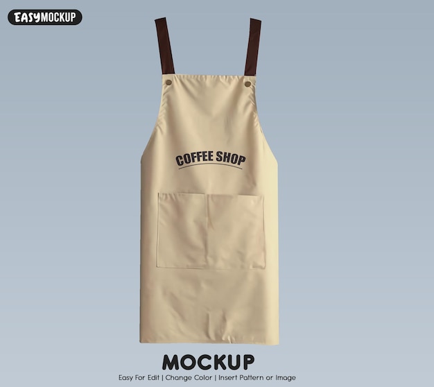 PSD apron mockup coffee