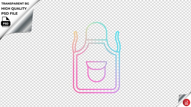 PSD apron vector icon rainbow gradient colorful psd transparent