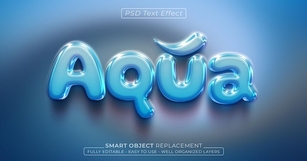 Aqua 3D water style text effect