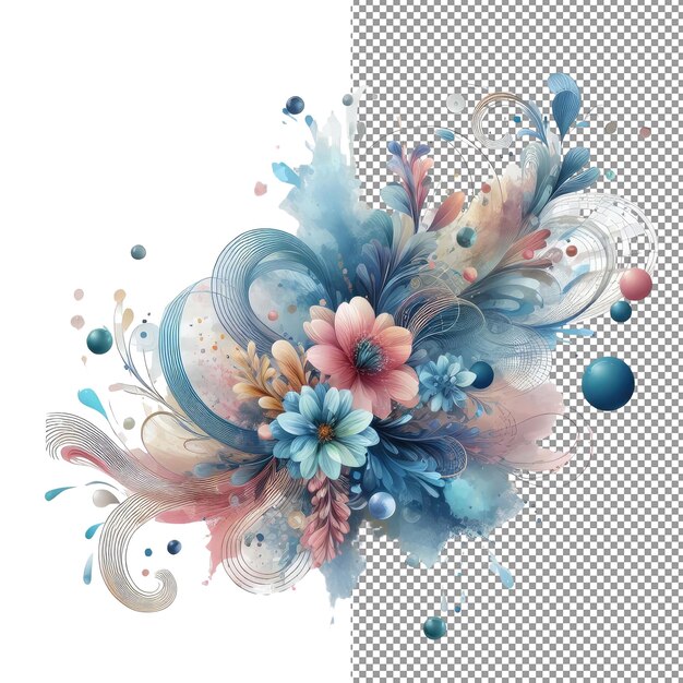 PSD aqua abstractions whimsical watercolor shape