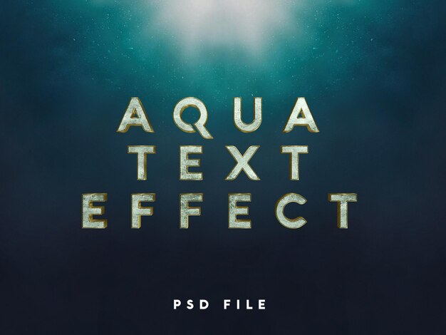 PSD Эффект текста aqua psd