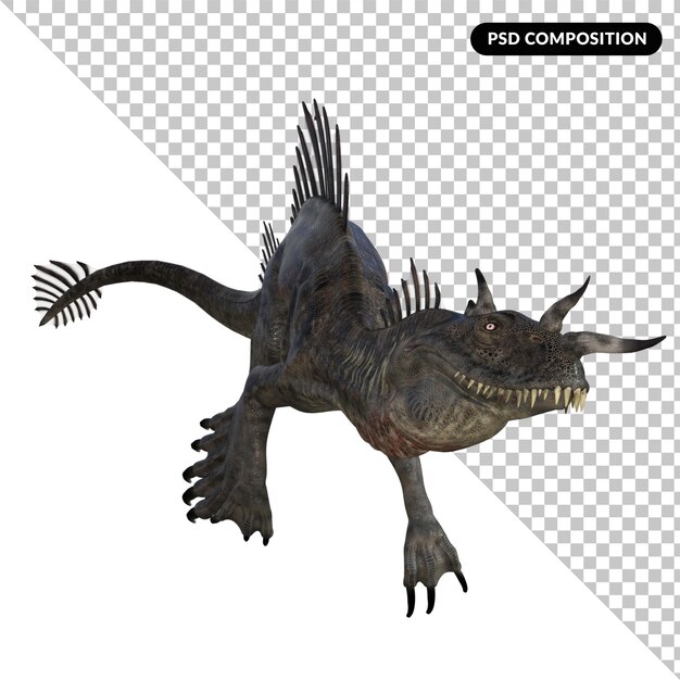 PSD aquadron dinosauro isolato 3d