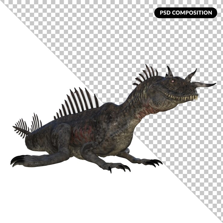PSD 水族恐龍 孤立的 3d