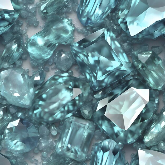 PSD aquamarine colorful gemstone illustration