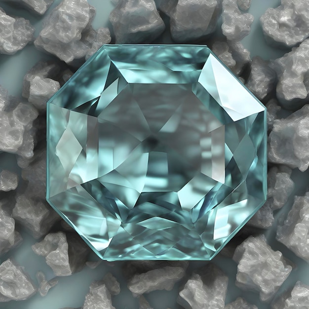 PSD aquamarine colorful gemstone illustration