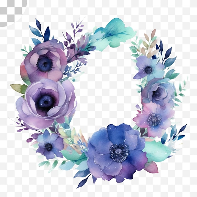 PSD aquarel bloemen letter c met een aquarel achtergrond