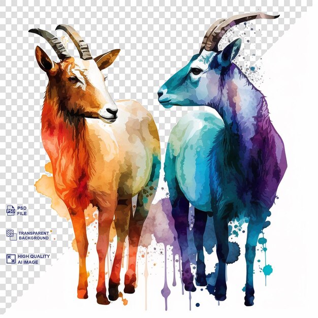 Aquarel clipart dier en eid ul adha banner op doorzichtige achtergrond