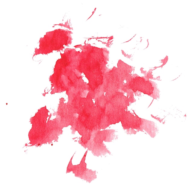 Aquarel geschilderde splatters Handgetekende ontwerpelementen geïsoleerd op een witte achtergrond
