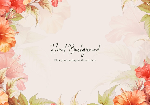 Aquarel Hibiscus bloemen frame