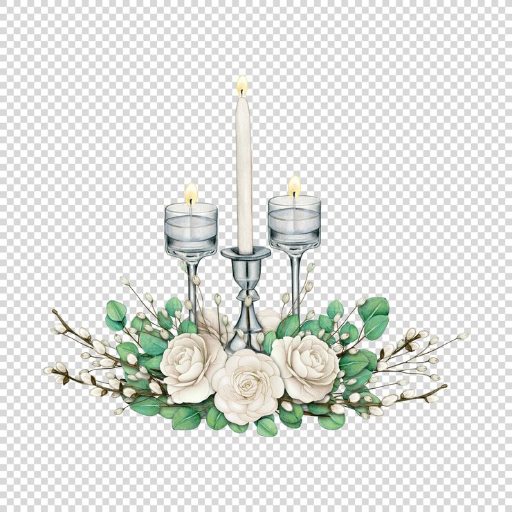 PSD aquarel met de hand getekend elegant bloemen middenstuk