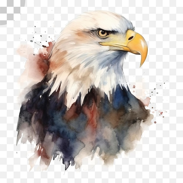 PSD aquarel schilderij van een amerikaanse zeearend aquarel schilderij png download