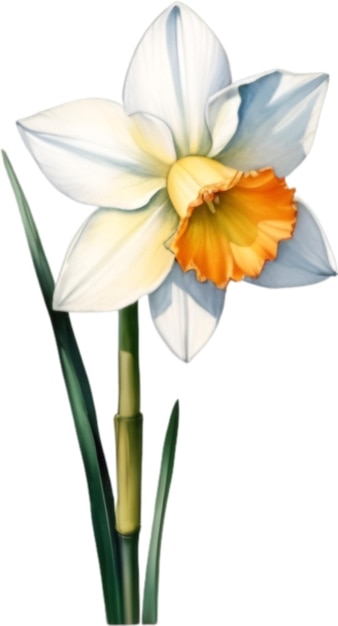 Aquarel schilderij van narcissus bloem