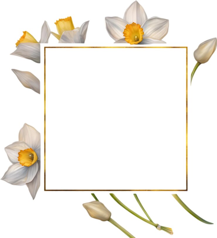 Aquarel schilderij van narcissus Bloemframe