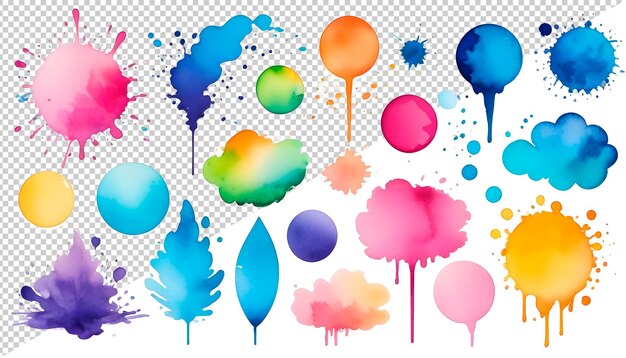 PSD aquarel splash fillers set