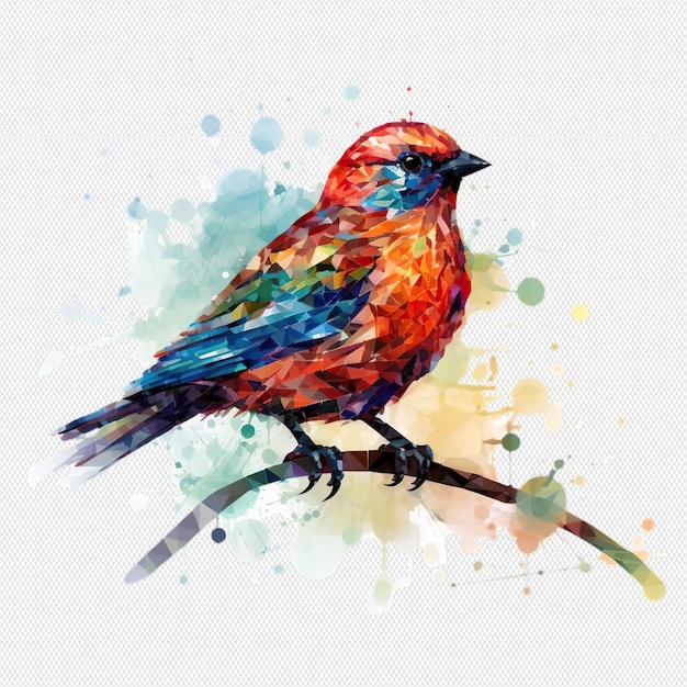 PSD aquarel vogel geïsoleerd