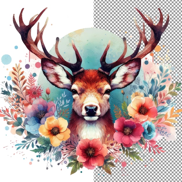 PSD aquarelle menagerie vibrant watercolor animal portraits