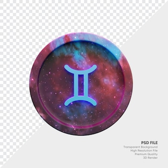 Simbolo dell'oroscopo dello zodiaco dell'acquario sulla moneta della stella 3d illustration