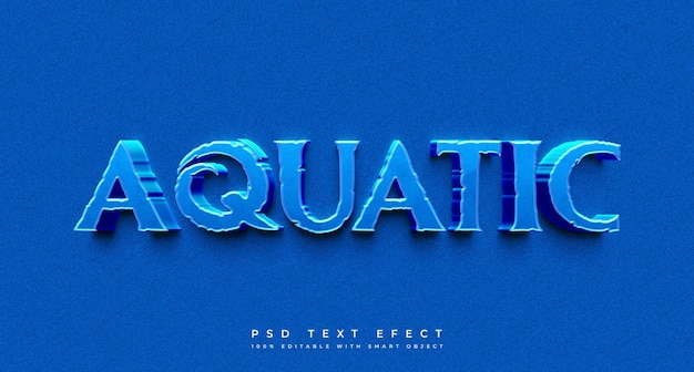 PSD aquatic 3d text effect template