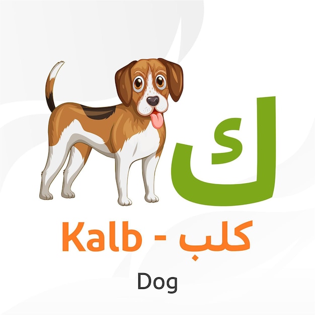 アラビア語のアルファベット アラビア語の文字を学ぶ犬