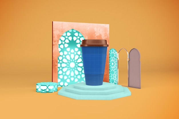 Arabic coffee cups mockup