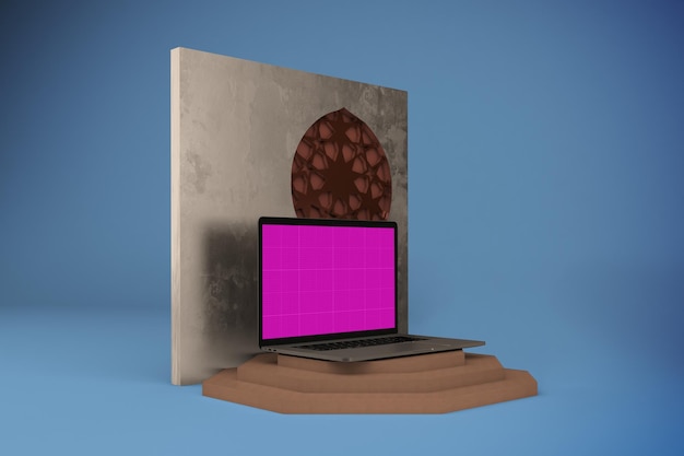 Mockup di laptop arabo