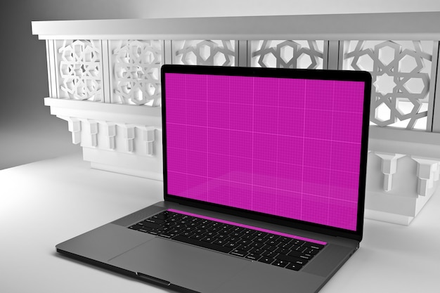 アラビア語のラップトップのモックアップ