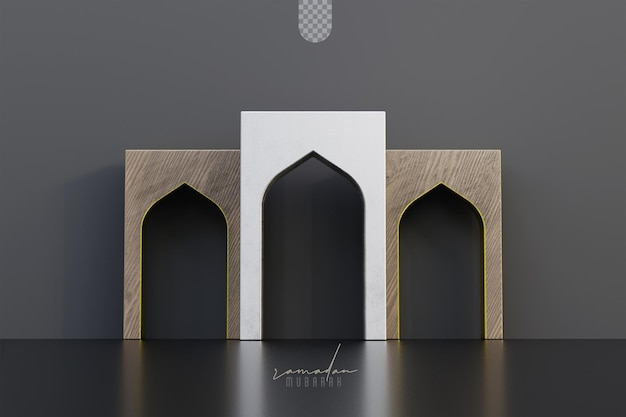 Arabic mosque arches on a minimal islamic background template