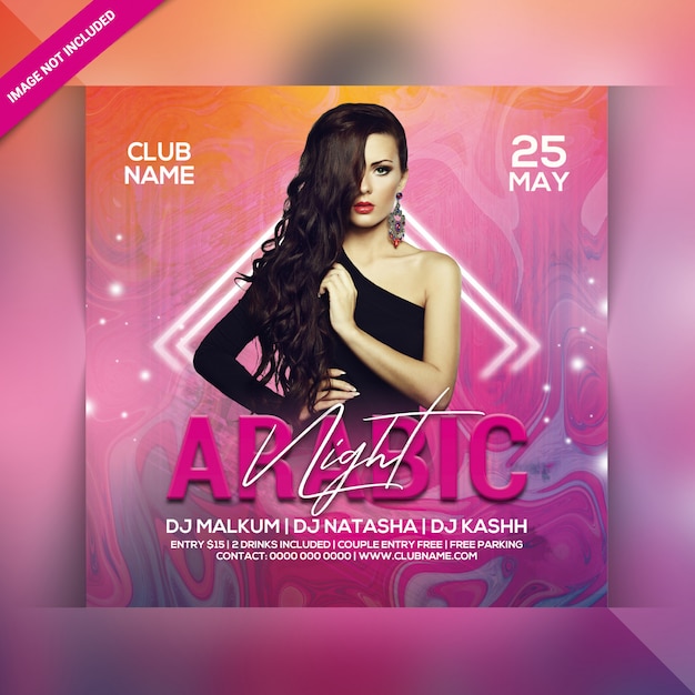 PSD arabic night party flyer