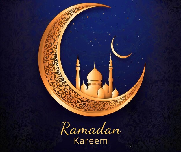 Arabic ornamental patterned background of islamic mosque design greeting card of ramadan kareem psd