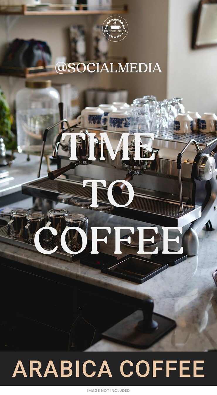 PSD arabica coffee instagram stories template psd design social media theme coffee shop layout template