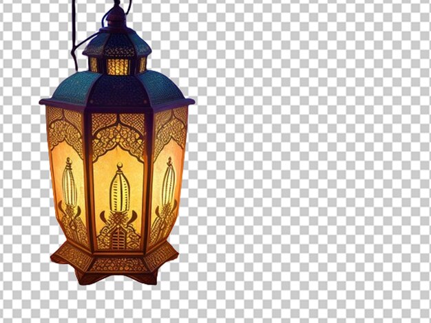 PSD arabische lantaarn met bokeh neonlicht achtergrond