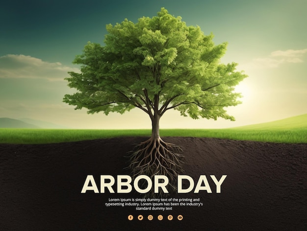 Arbor Day Greenscape Creative psd banner hołd