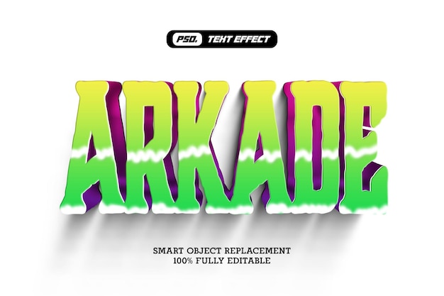PSD arcade 3d text effect template