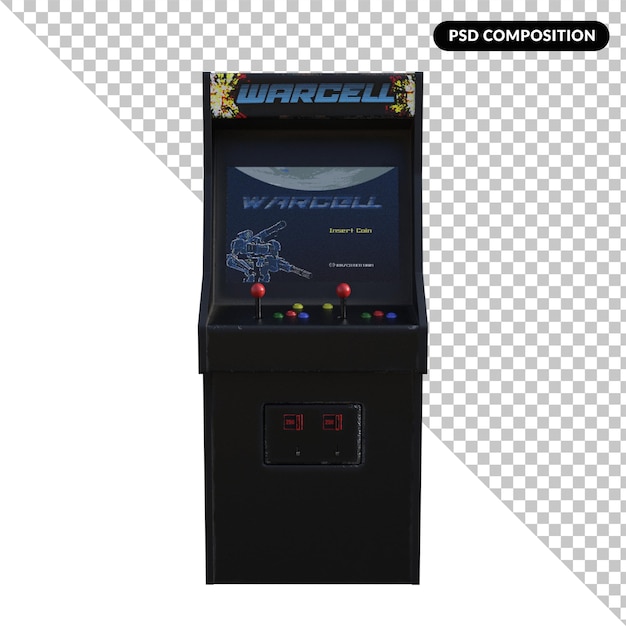 PSD arcade game klassieke geïsoleerde 3d-rendering