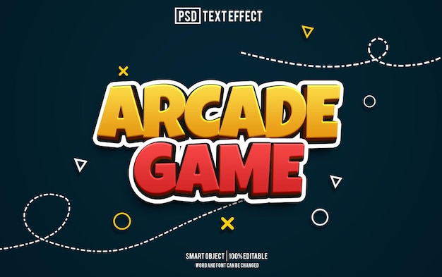 arcade game text effect font editable typography 3d text