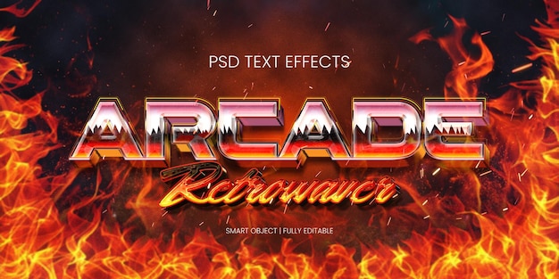 Arcade Retrowaver 3d 80s Fire Text Efekt