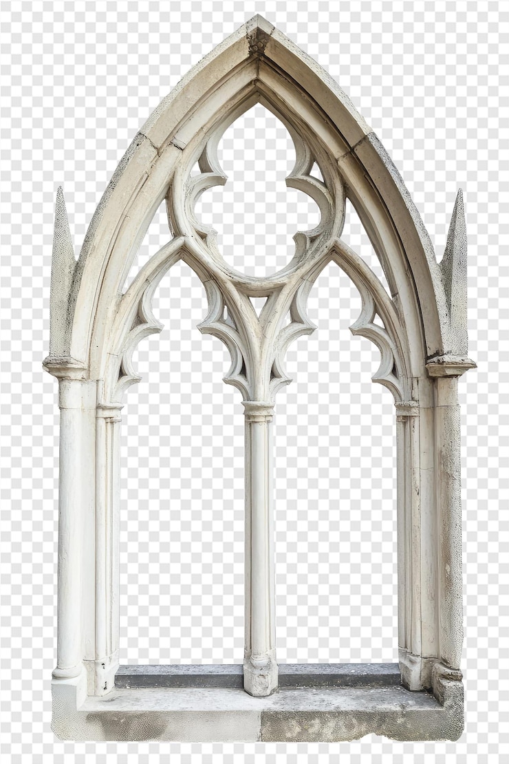 PSD the arch is made of stone and has the columns