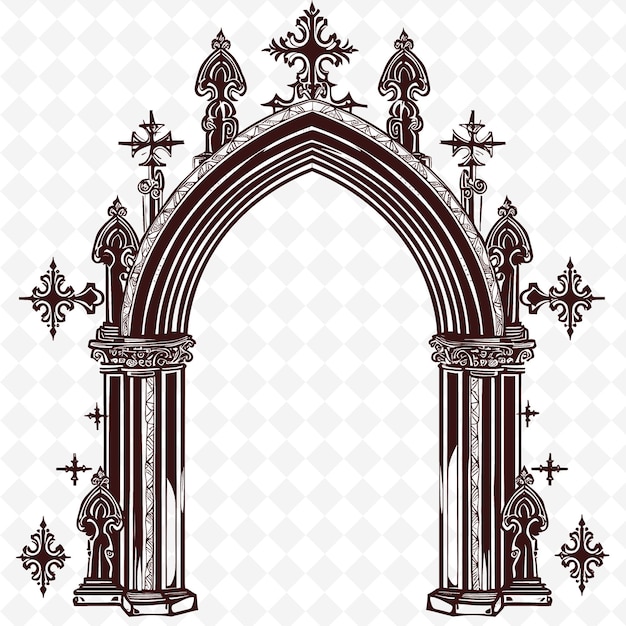 PSD an arch with a cross on it and the words quot the name of the church quot