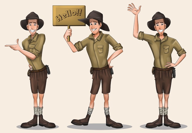 Archaeologist character illustration