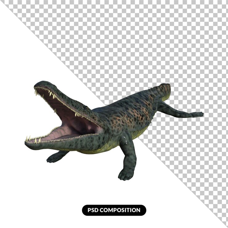 PSD archegosaurus 孤立的恐龍 3d 渲染