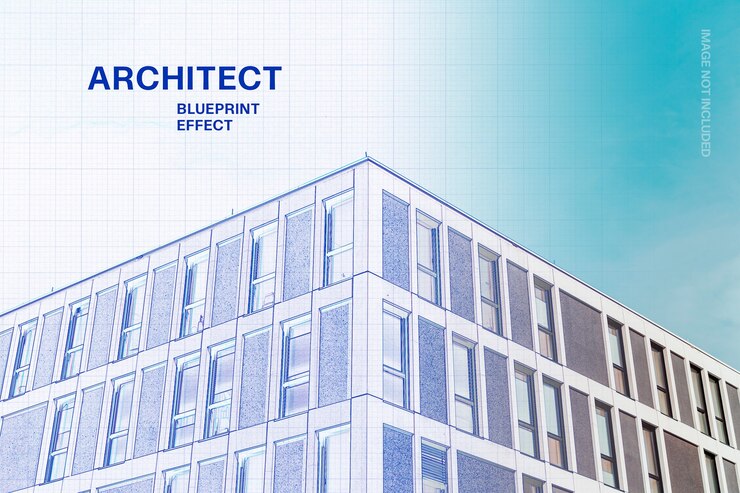PSD architect blueprint effect