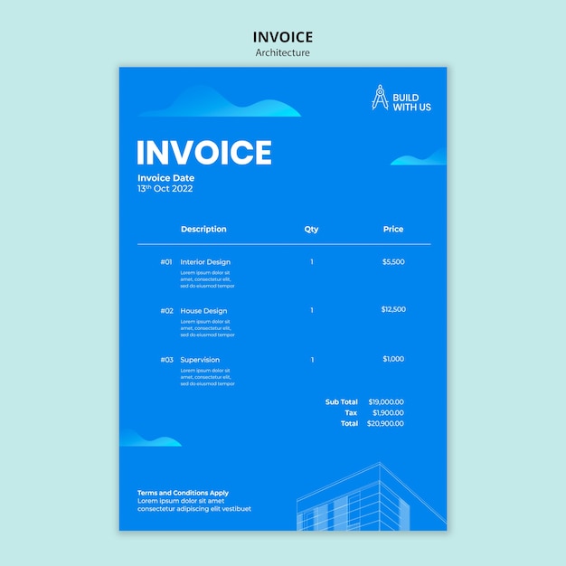 PSD architect studio invoice template