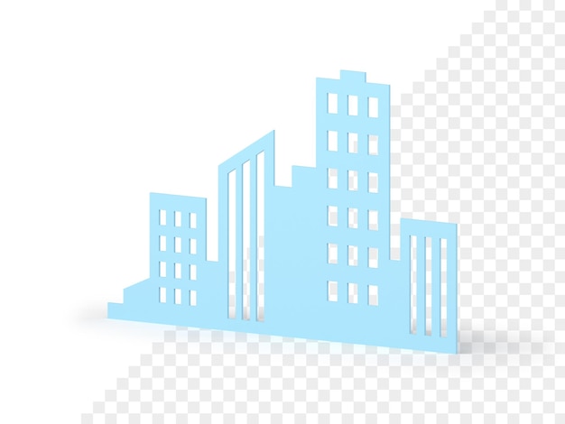 PSD architectural apartment metropolis real estate tower skyscrapers building exterior 3d icon