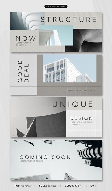 PSD architecture banner template collection  psd