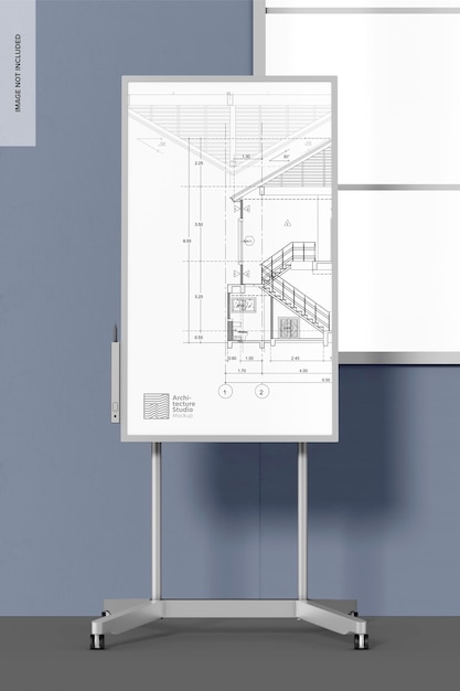 PSD vista frontale del mockup della scheda di architettura