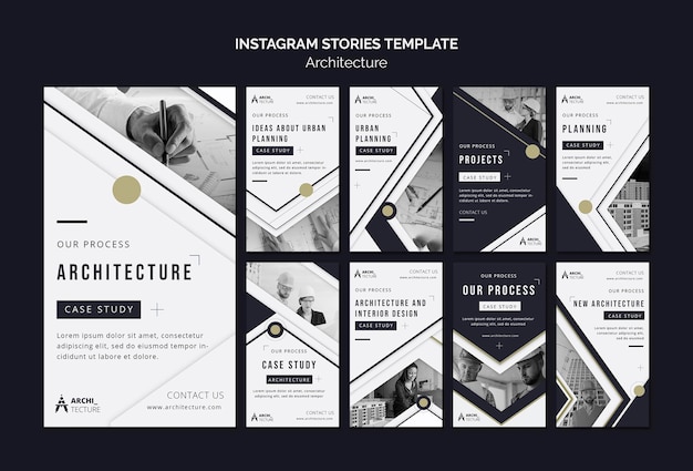 Architecture concept instagram stories template