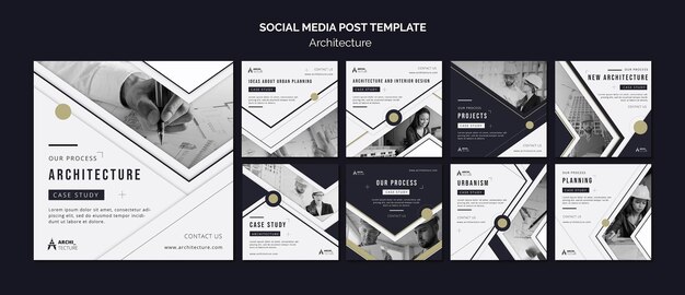 Architecture concept social media post template